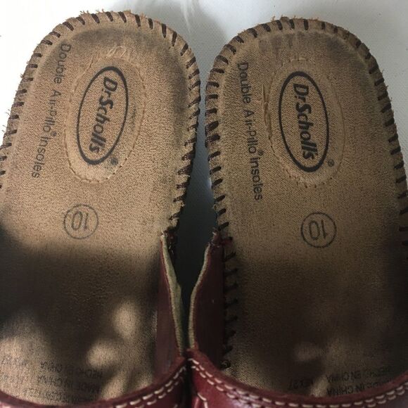 Dr Scholl’s insoles leather thong red sandals SZ10 - Picture 3 of 9